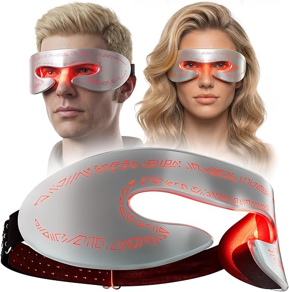 Red Light Therapy for Eyes, Red Light Eye Mask for Vision & Eye Fatigue | 3 Modes Eye Care Device, 670nm Red Light and 850nm Infrared Light Therapy for Dry Eyes, Fine Lines, and Jet Lag