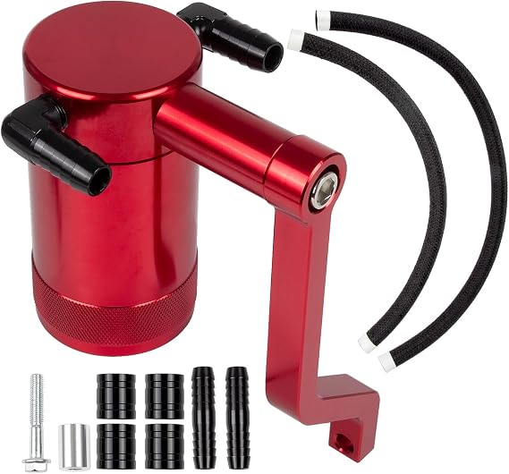 RANSOTO Red Billet Aluminum Oil Catch Can for 5.7L 6.4L HEMI