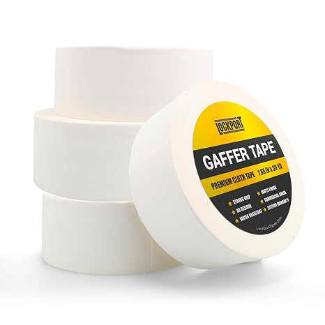 Lockport White Gaffer Tape 4 Pack - 2 Inch x 30 Yards Pro Matte Gaff Tape