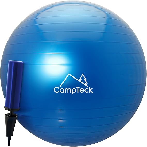 CampTeck Unisex Exercise Swiss Ball 65cm with Hand Pump for Fitness, Gym, Yoga, Pilates