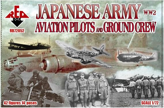 Red Box Figures WWII Japanese Army Aviation Pilots and Ground Crew (42-Piece) (1/72 Scale)