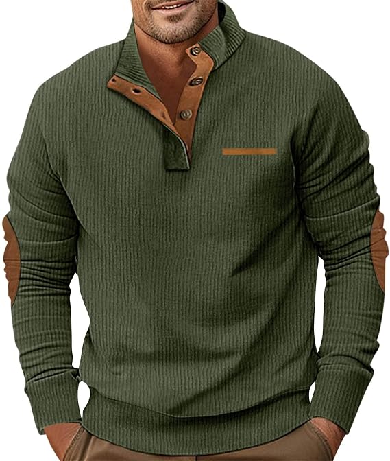 Sweatshirts for Women Corduroy Quater Button Pullover Sweatshirts Casual Long Sleeve Shirts Fall Fashion