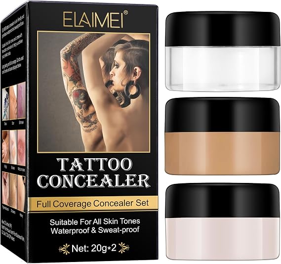 Tattoo Concealer Makeup Waterproof Liquid Concealer Dark Spot Scar Tattoo Cover Up Cosmetics Suitable for Long Lasting Bruise White Spots Dark Spot Hide Invisible Skin