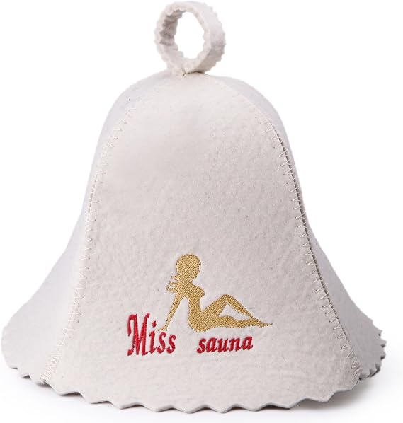 Wool Sauna Hat for Women Miss Sauna Protect Hair - Banya Hat for Men - Felt Wool 100% Natural - Sauna Hair Protector