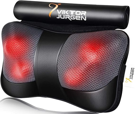 VIKTOR JURGEN Christmas Back Massager Gifts, Shiatsu Kneading Massager for Neck and Shoulder, Massage Pillow with Heat Relaxation Gifts for Women/Men/Dad/Mom/Husband/Mothers Day/Fathers Day