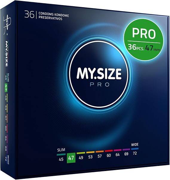 MY.SIZE PRO Condom Size 1, 47 mm, 36 Condoms - Perfect fit and a Suitable Size for Everybody