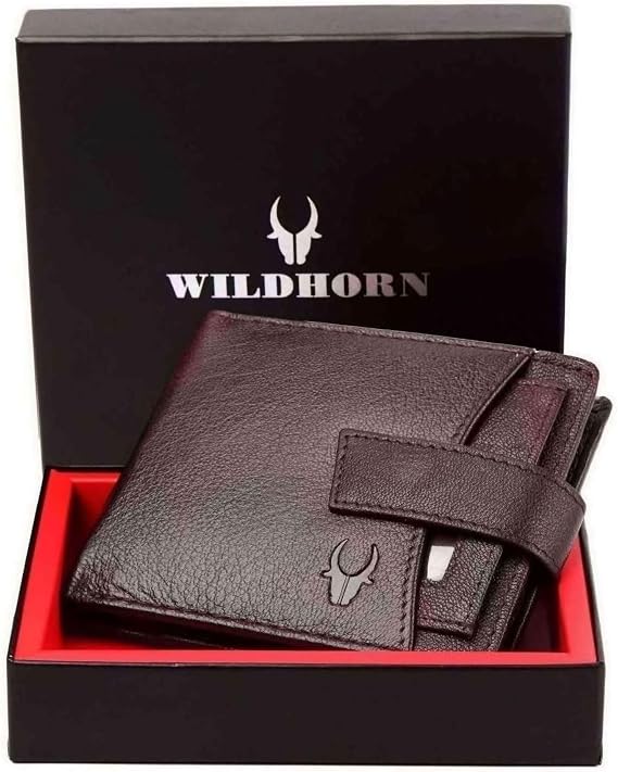 WildHorn RFID Protected Genuine Leather Wallet for Men(Brown)