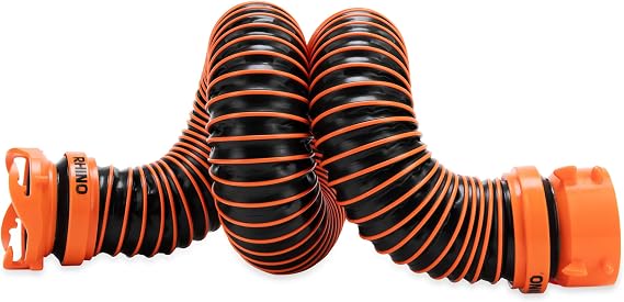 Camco RhinoEXTREME 5-Foot Camper/RV Sewer Hose Kit - Features TPE Technology for Abrasion Resistance and Crush Protection - Includes Pre-Attached Rhino Swivel Fittings (39865)