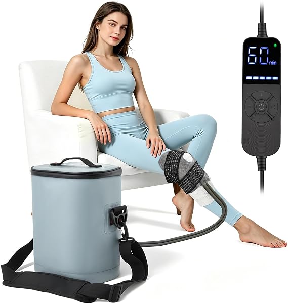 Cold Therapy Machine for Knee15QT, Shoulder & Hip Recovery - ice Compression Machine for Knee with Remote & Timer, for Shoulder, Ankle, Post-Surgery Cryotherapy Device- Grey