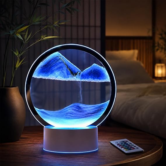 Sand Pictures Sand Pictures with LED Lights 3D Sand Art Picture Sand Moving Sand Art Decor Figurine Funny 3D Abstract Landscape Office Decoration