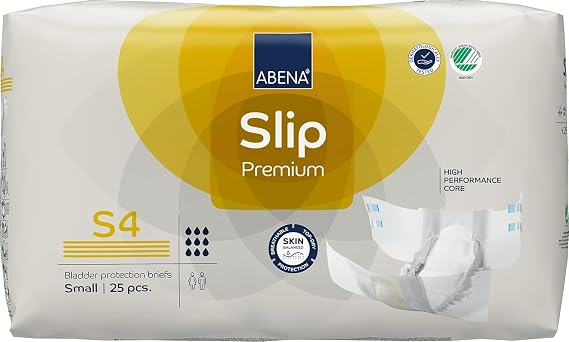 ABENA Slip Premium All-In-One Inconti Pads For Men & Women - Eco-Labelled, 2200ml Absorbency, Small, 60-85cm Waist, 25PK