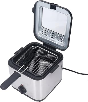 Electric Deep Fryer 2.5L, 1000W Stainless Steel French Fry Maker with Drain Hook for Home Use, Fast Frying Appliance with US Plug 110V