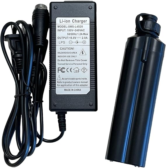 The Power ShopBM5000 5000mAh Replacement BatteryRB-CC4002 Adapter Charger Set for Daiwa BM2300 BM2900 for Shimano BeastMaster 9000 Electric Fishing Reel Lithium-Ion Battery