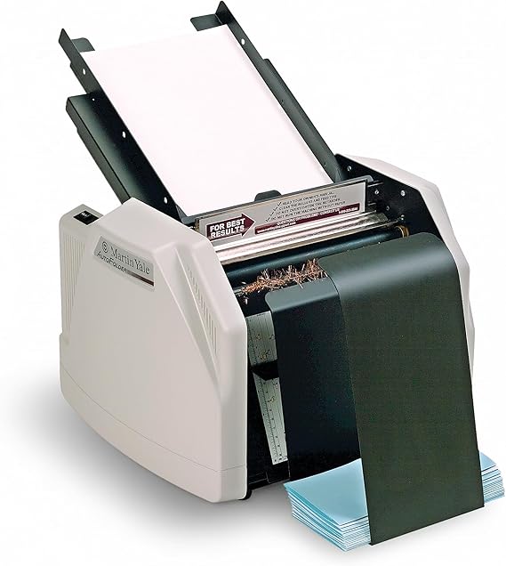Martin Yale 1501X Automatic Paper Folder, Document Folder with Manual Feed for Stapled Sets up to 3 Sheets, 5 Fold Types, 150 Sheet Capacity, Up to 7,500 Sheets per Hour