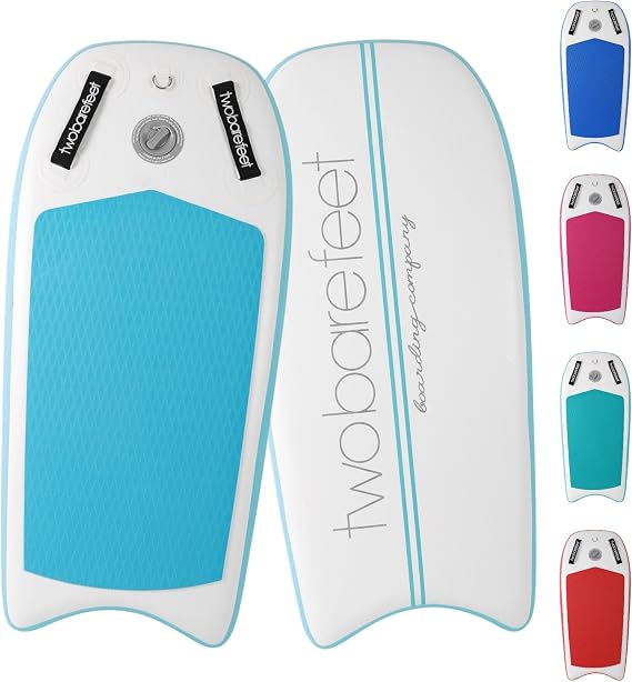 Two Bare Feet 44" Inflatable Bodyboard – Lightweight & Portable Boogie Board with EVA Deck – for Adults & Kids, Perfect for Wave Riding & Beach Fun