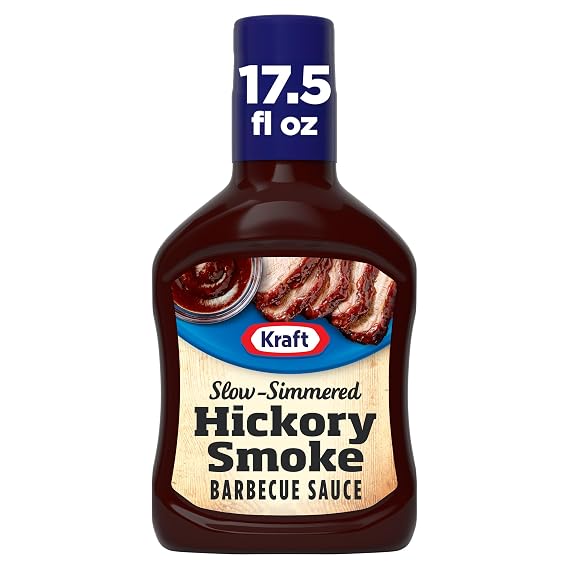 Kraft BBQ Sauce, Hickory Smoke Slow-Simmered Barbecue, 17.5 oz Bottle