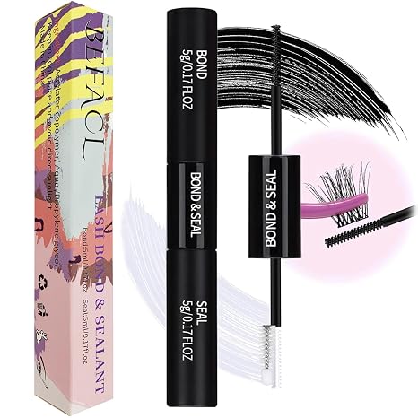 Lash Bond and Seal Cluster Lashes Glue for DIY Eyelash Extensions, Individual Lash Glue Super Strong Hold Latex Free Waterproof Adhesive Eyelash Extension Glue (10ml)