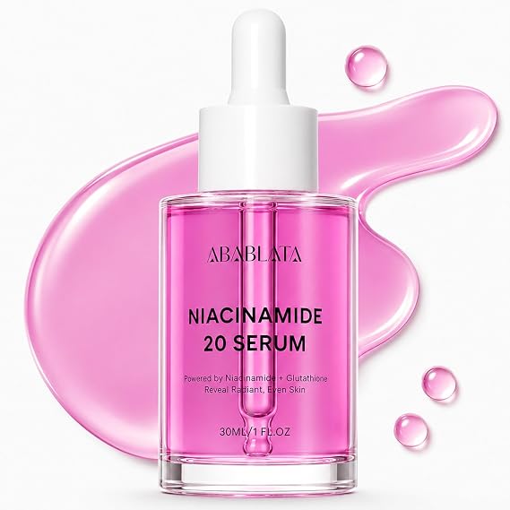 Niacinamide 20 Serum with Hyaluronic Acid, Glutathione & Tranexamic Acid - Concentrated Serum for Face, Uneven Skin Tone, Pore Care for Sensitive Skin