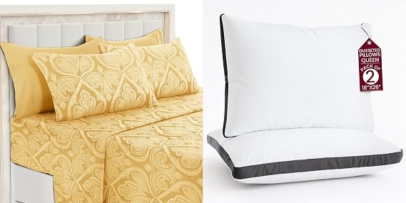 LUX Decor Paisley Queen Sheet Set + 2 Queen Gusseted Pillows 6 Piece Ultra-Soft Microfiber Bed Sheets with Flat Sheet, 16 Inch Deep Pocket & 4 Pillowcases, Breathable, Oeko-TEX Taupe