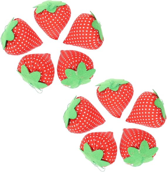Embroidery pin Cushion, 10pcs Strawberry Shape; Strawberry Pin Holder for Sewing Accessories; Cute Organizer for Fabric Quilting Sewing DIY Crafts