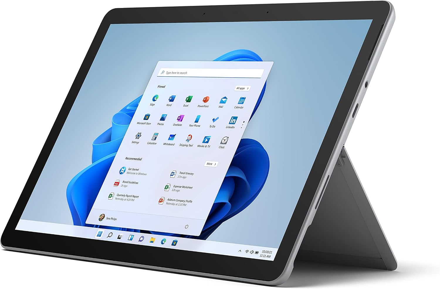 Microsoft Surface Go 3 - 10.5 Inch 2-in-1 Tablet PC - Silver - Intel Pentium Gold G5600, 8GB RAM, 128GB SSD - Windows 11 Home S - Device only, 2021 model