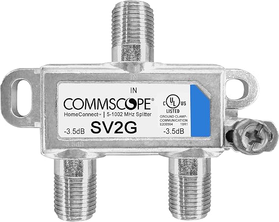 Commscope SV2G HomeConnect 2-Way Coaxial Cable Splitter 5-1002 MHz CATV 120 dB 75 ohm IndoorOutdoor