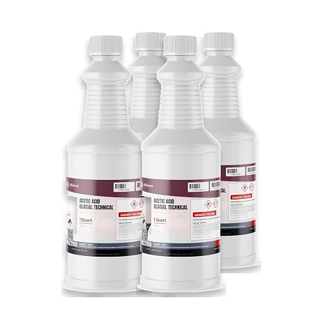 Acetic Acid Glacial Technical - 1 Gallon (4 Quarts) : High Purity Multi-Use Solution for Home & Industrial Applications