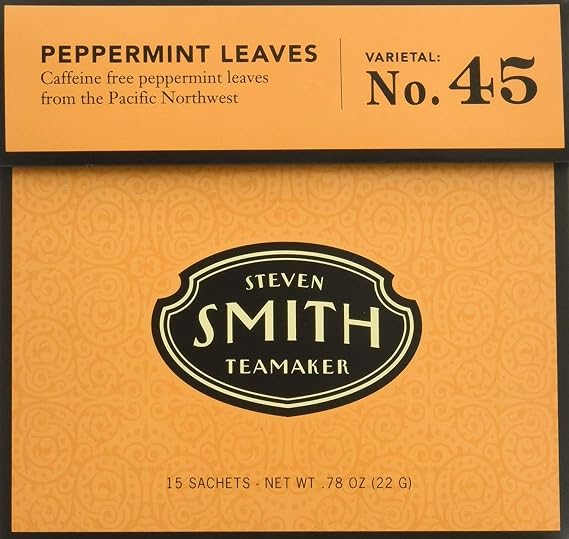 Steven Smith Teamaker - Herbal Infusions Tea Peppermint Leaves No. 45 - 15 Tea Bags Net WT .78 oz