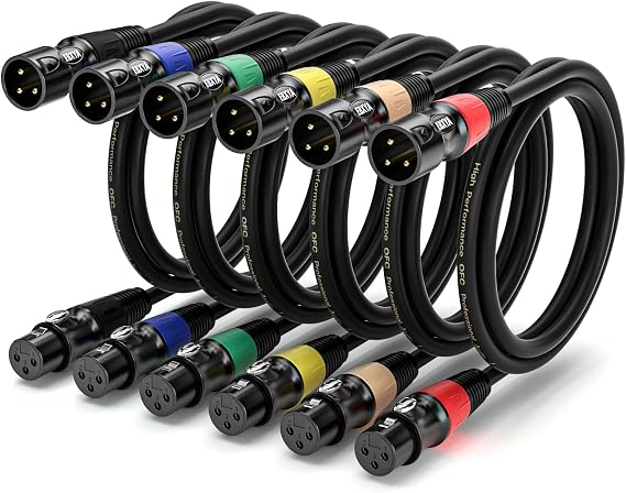 EBXYA XLR Cables 1.5 ft 6 Pack - XLR Male to Female 3 Pins Balanced Microphone Cable