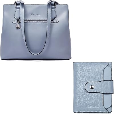 BOSTANTEN Women Handbag Genuine Leather Shoulder Bag Soft Designer Top Handle Purses and Women Leather Wallet RFID Blocking Small Bifold Zipper Pocket Wallet