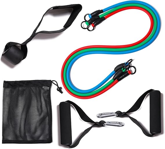 Resistance Bands with Handles and Door Anchor for Home Workouts
