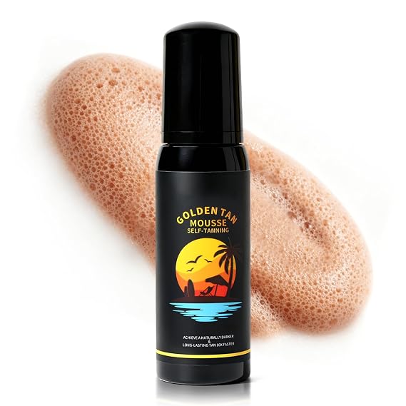Self Tanner Mousse, Sunless Self Tanning Foam Mousse Natural Bronzer Skin for Body, Hydrating Express Body Tanner, Streak Free, Fast Drying, Long Lasting Fake Tan for Women Men, 3.38 Fl Oz