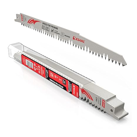 Reciprocating Saw Blade 9/12 in 5 TPI Fleam-Ground Teeth for Pruning by EZARC
