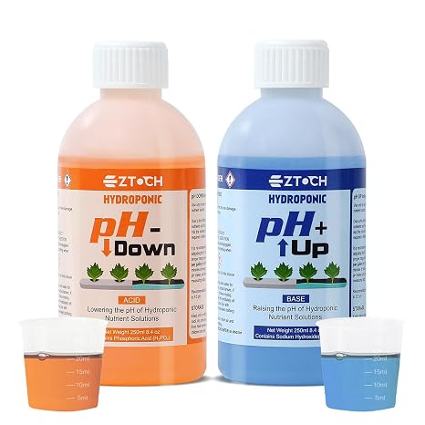 pH UP and Down for Hydroponic Plants, Adjust the pH Balance | Reservoir Water and Nutrient Solutions in Hydroponics Growing System, pH Adjuster, pH Down Acid 8.4oz and pH UP Base 8.4oz