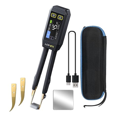 LCR-ST1 LCR Meter, 100Hz/1kHz/10kHz LCR Meter Tweezers, Mini Smart SMD Tester ESR Meter, Diode Continuity Tester, Inductance Capacitance Meter, Auto Component Recognition