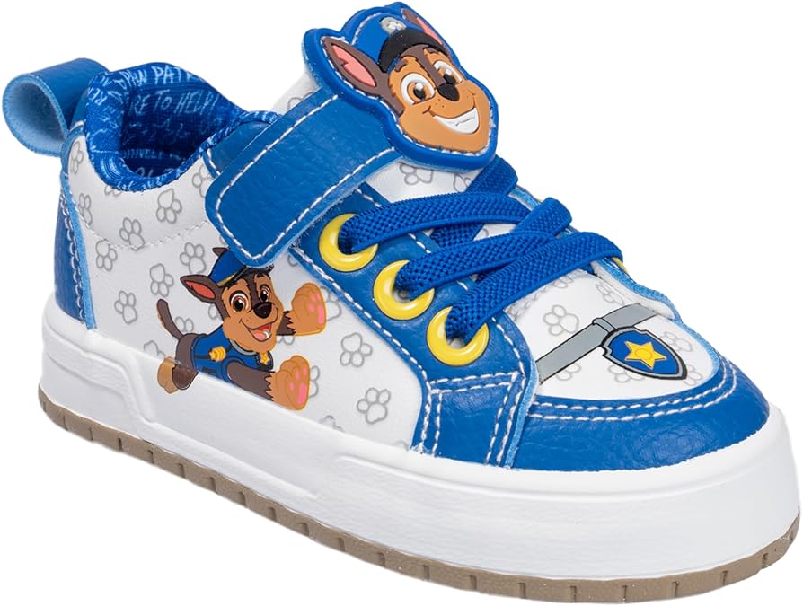 Paw Patrol Toddler Girls and Boys Low Top Court Sneakers Hook Loop Closure Casual Athletic Shoes Lightweight Comfort Kids Footwear