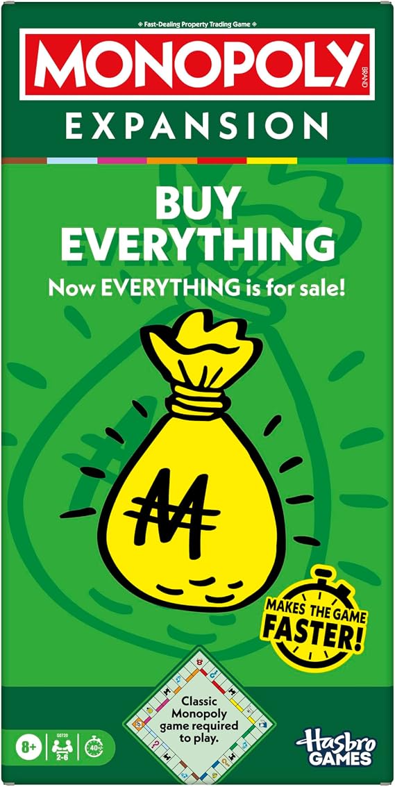 Monopoly Buy Everything EXPANSION (Classic Monopoly Board Game Required to Play) - English Version