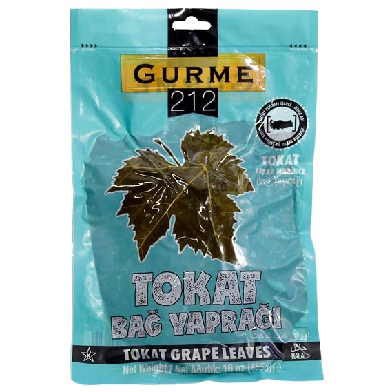 Premium Turkish Tokat Erbaa Narince Grape Leaves (Leaves for Dolma) 16 oz/455g