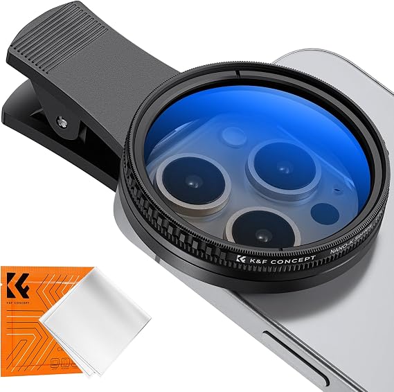 K&F CONCEPT 52mm Clip-on CPL Phone Camera Lens Filter Kit | Circular Polarizer Polarizing Filter Compatible with iPhone 17 16 15 14 13 12 11