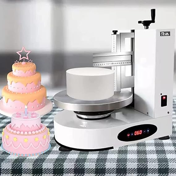 Cake Making Smoothing Machine 4-12 In Birthday Cake Cream Smooth Coating Decoration Machine,Automatic Birthday Cake Icing Machine,Round Cake Cream Spreading Coating Filling Machine
