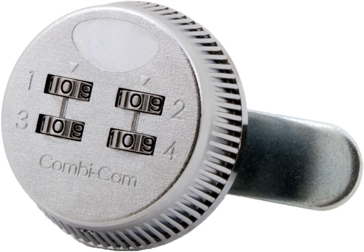 Combi-Cam 7803S FJM Security 4-Dial Combination Cabinet Lock, 1 Pack, Chrome