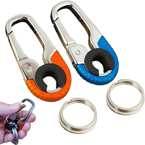 Creative Stainless Steel Keychain, Men's Car Key Chain,Mens Car Key Chain, Personalized Keychains for Men (2 Pcs)