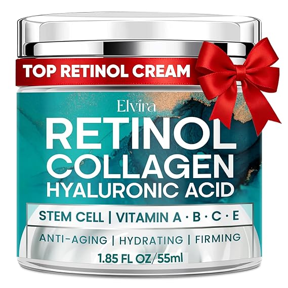 Elvira Retinol Face Moisturizer with Collagen & Hyaluronic Acid, 1.85 Fl Oz