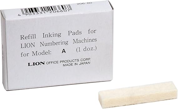 Lion Replacement Ink Pad for A Model Automatic Numbering Machines, 12 Pads/Box, 1 Box (PAD-A)