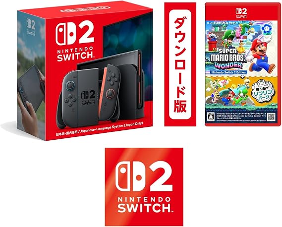 Nintendo Switch 2特典 Nintendo Switch 2 ロゴデザインステッカー 同梱 ＋ スーパーマリオブラザーズ ワンダー Nintendo Switch 2 Edition + みんなでリンリンパーク|オンラインコード版