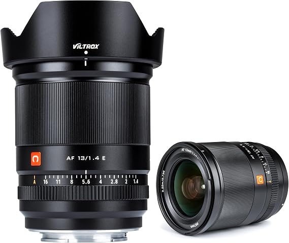 VILTROX 13mm F1.4 f/1.4 e Mount Lens, Super Wide Angle APS-C Prime Lens for Sony e Mount mirrorless Cameras ZV-E10 a600 a6600 a6100 a6000 a7 Black