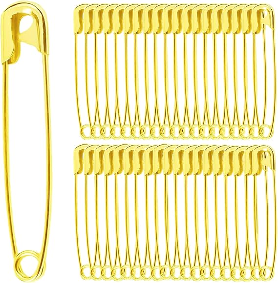 Gold Safety Pins, 50 Pcs 1.8'' Large Safety Pins Heavy Duty for Clothes, Blanket, Sweaters, Shawls, Crafts