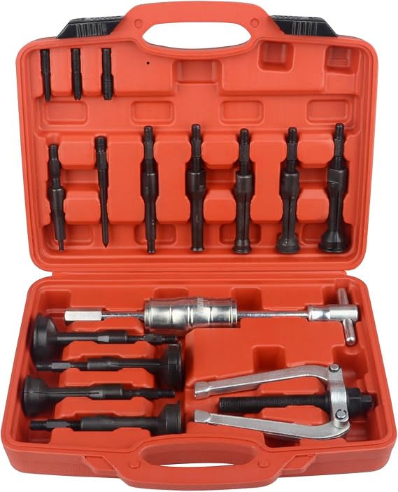 DAYUAN Blind Hole Collet Bearing Puller Set,16 pcs Inner Bearing Extractor Kit with Slide Hammer Insert Bearing Removal Tool
