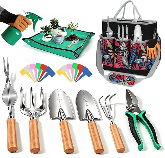 22Pcs Gardenings Tool, Heavy Duty Garden Hand Tools Gifts for Women Men