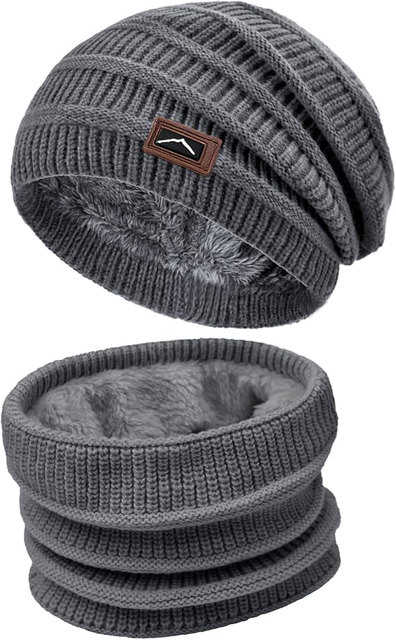 ZOORON Slouchy Beanies Hats for Men Women Cable Knit Winter Hats Chunky Beanie Skull Warm Cap